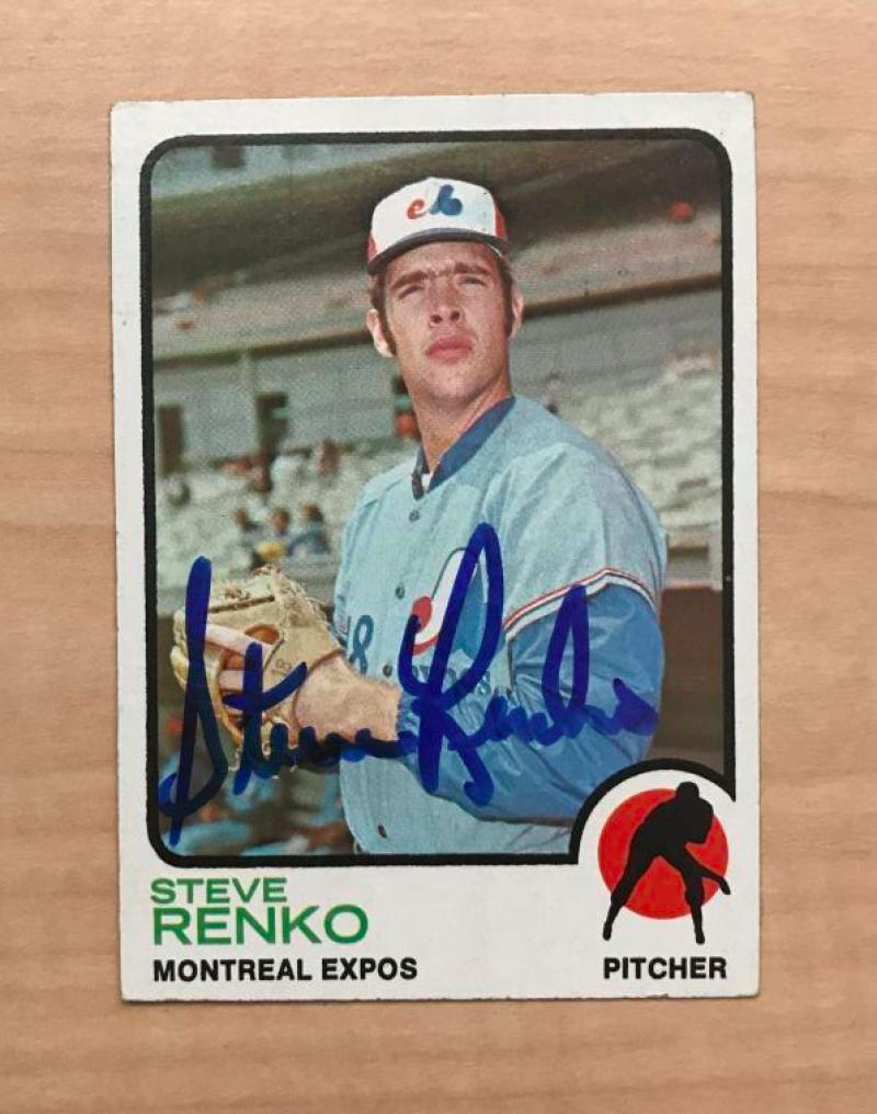 STEVE RENKO MONTREAL EXPOS SIGNED AUTOGRAPHED 1973 TOPPS CARD #623 W/COA