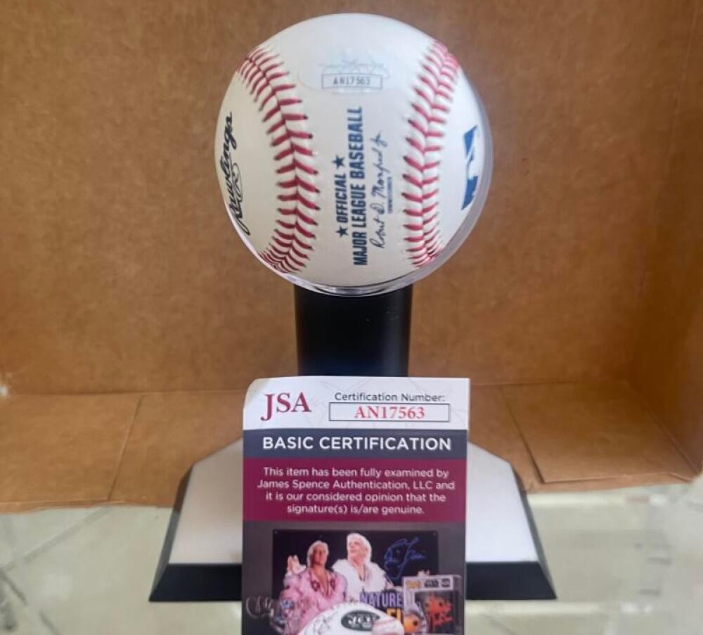 CLAY CARROLL REDS 75 WS CHAMPS SIGNED AUTOGRAPHED M.L. BASEBALL JSA AUTH 