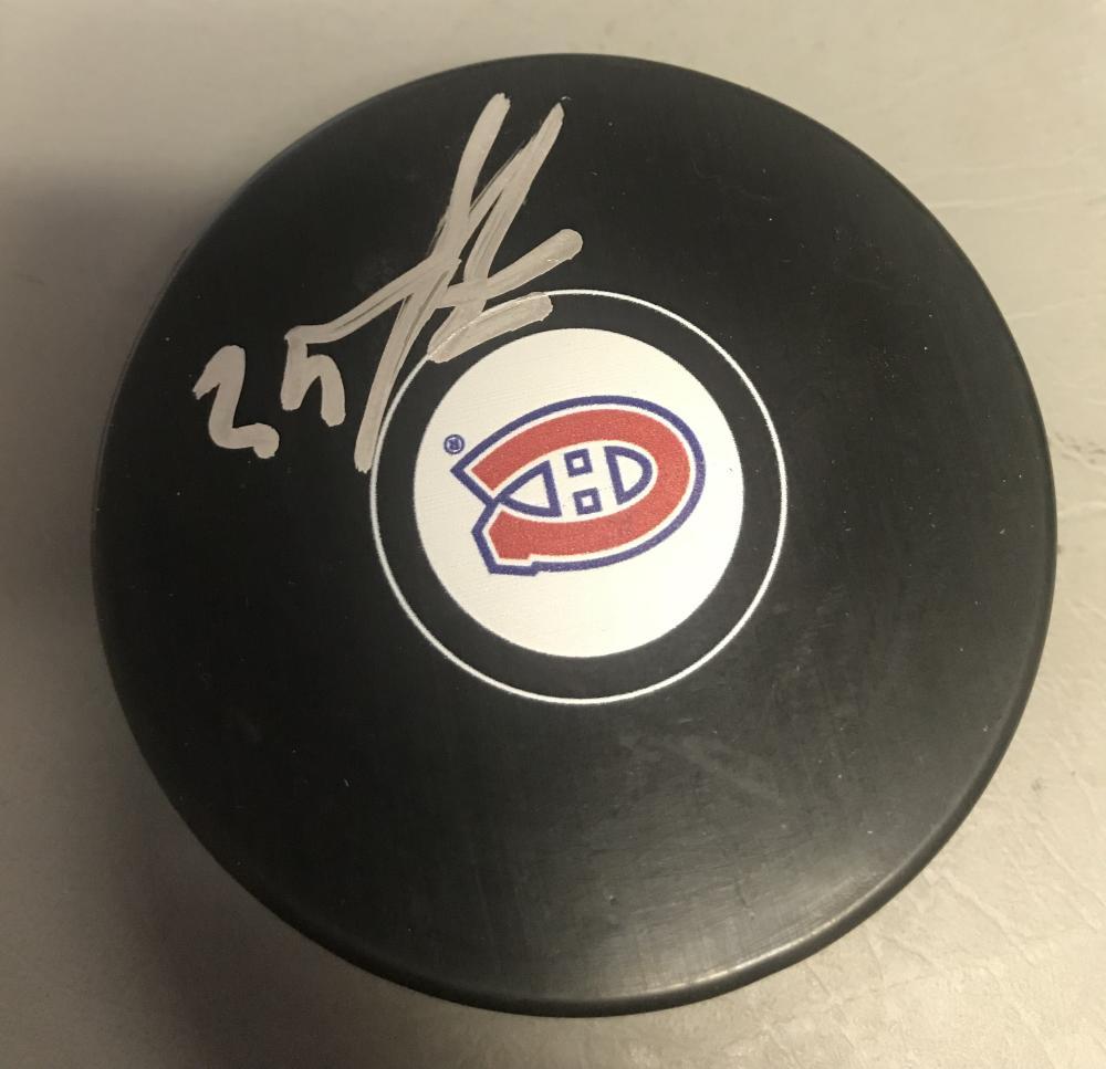 BYRON FROESE   MONTREAL CANADIENS SIGNED AUTOGRAPHED LOGO PUCK W/COA