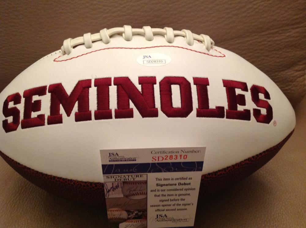 KERMIT  WHITFIELD  #8  FLORIDA STATE SEMINOLES SIGNED LOGO FOOTBALL JSA COA