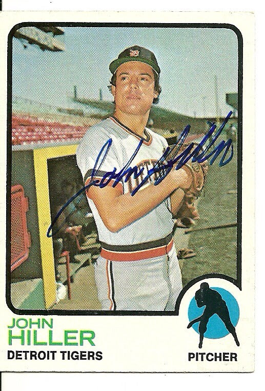 JOHN HILLER DETROIT TIGERS SIGNED AUTOGRAPHED 1973 TOPPS CARD #448 W/COA