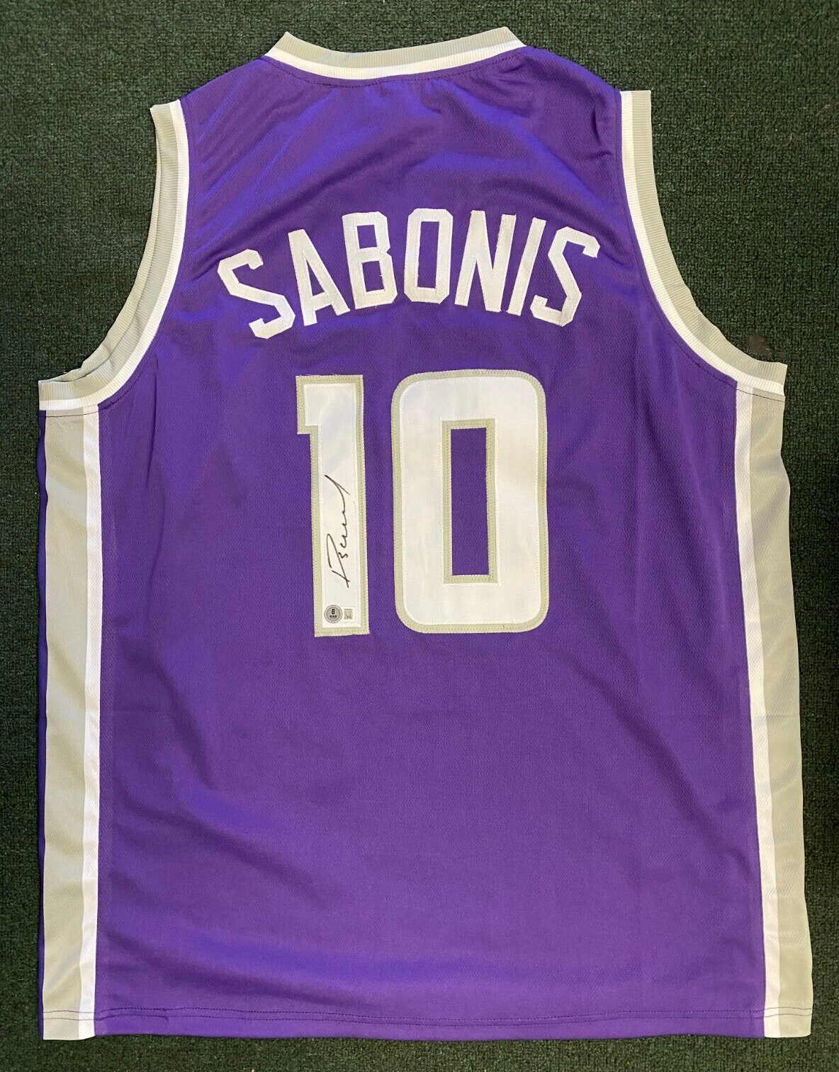 DOMANTAS SABONIS #10 SACRAMENTO KINGS SIGNED AUTO CUSTOM JERSEY SZ XL BECKETT I