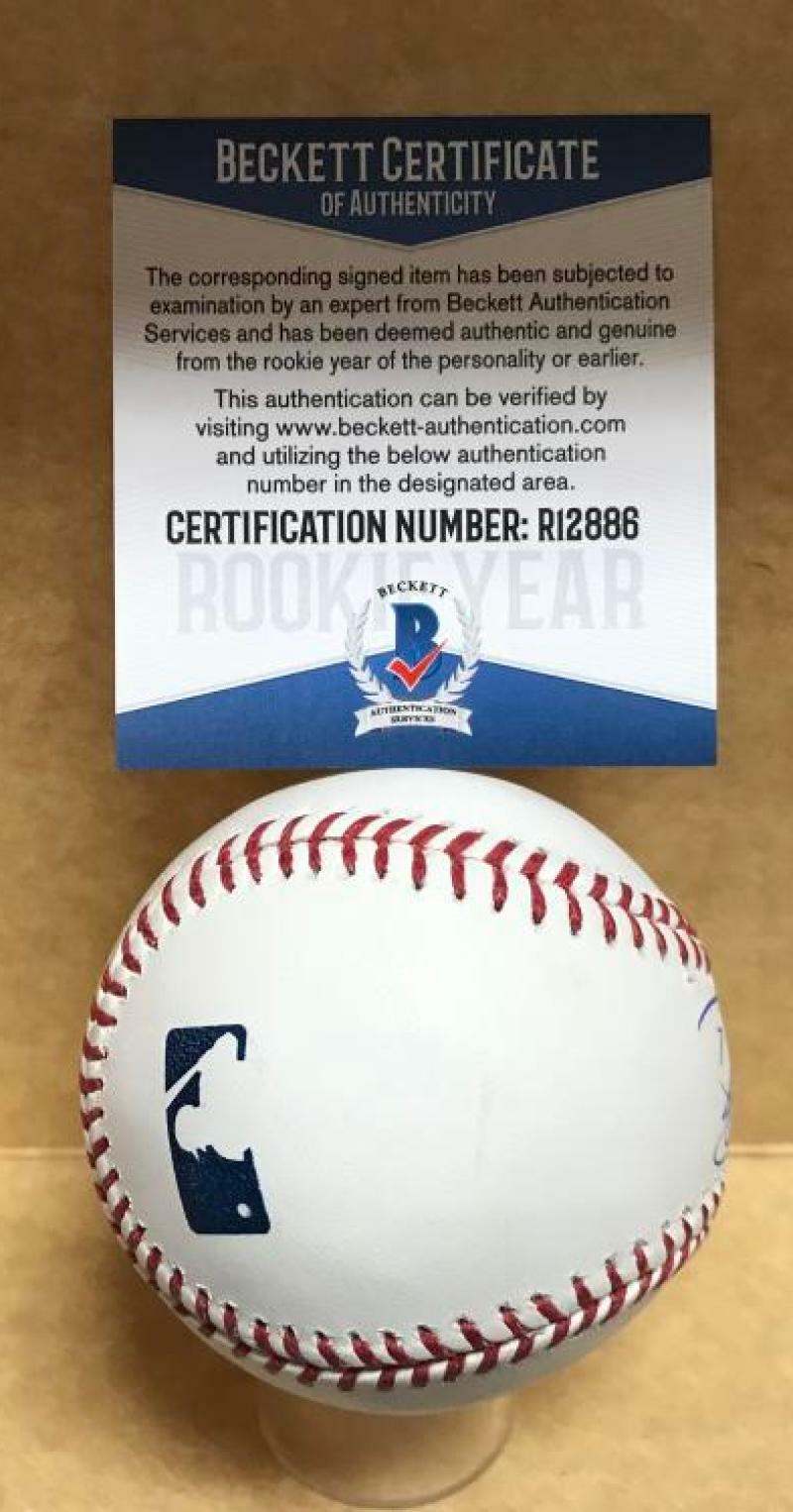 BOBBY BRADLEY CLEVELAND INDIANS ROOKIE YEAR SIGNED M.L. BASEBALL BECKETT R12886