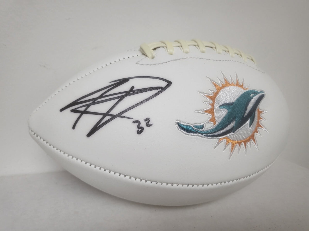 KENYAN DRAKE MIAMI DOLPHINS SIGNED AUTOGRAPHED WHITE PANEL FOOTBALL JSA