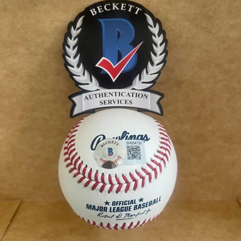 JT BRUBAKER YANKEES SIGNED AUTOGRAPHED M.L. BASEBALL BECKETT AUTHENTICATED