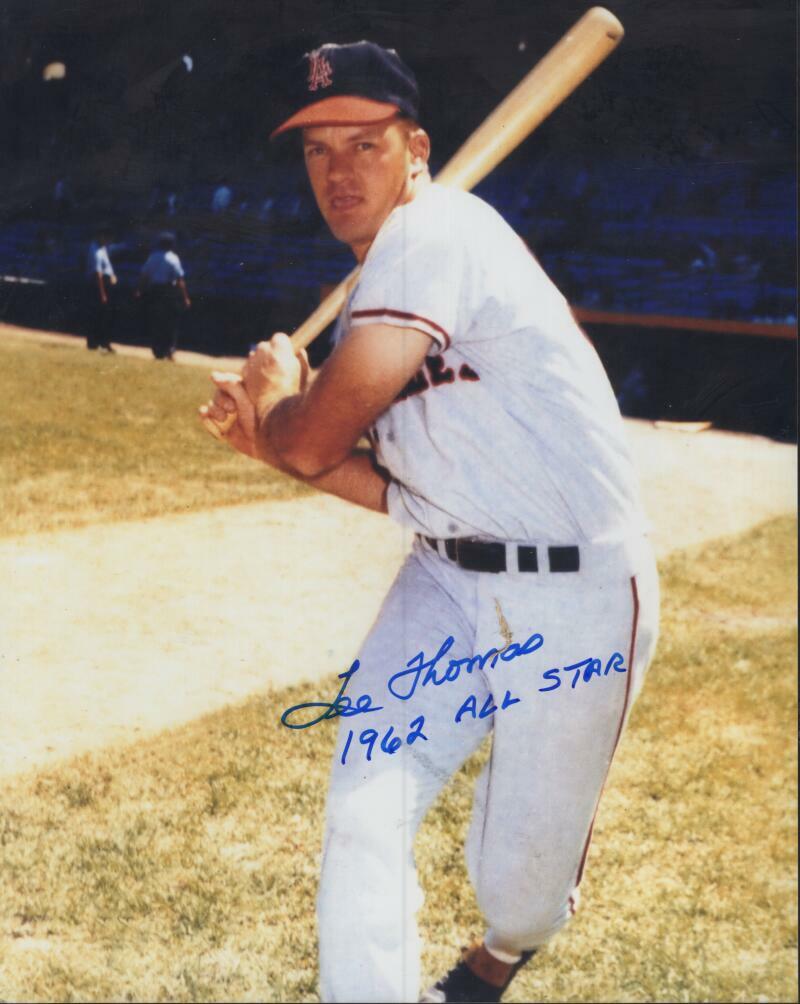 LEE THOMAS ANGELS 1962 ALL STAR  SIGNED AUTOGRAPHED 8X10 PHOTO W/ COA
