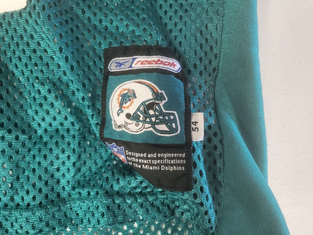 MIAMI DOLPHINS PRACTICE GAME FISH NET REEBOK VINTAGE JERSEY SIZE 54 MENS