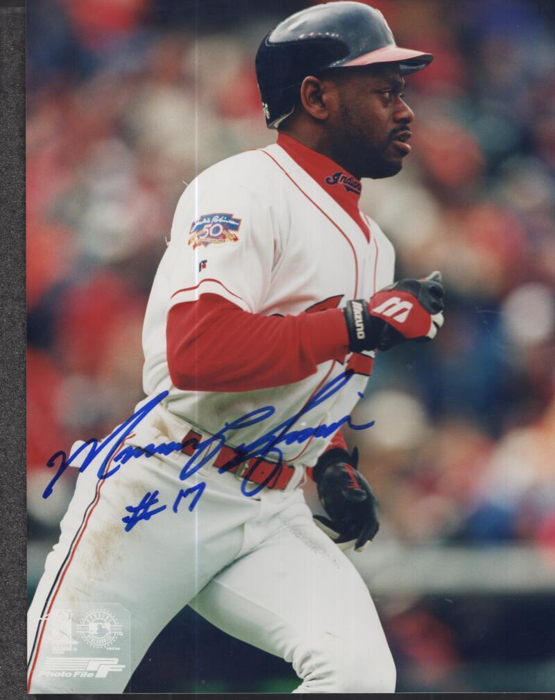MARQUIS GRISSOM CLEVELAND SIGNED AUTOGRAPHED 8X10 PHOTO W/ COA