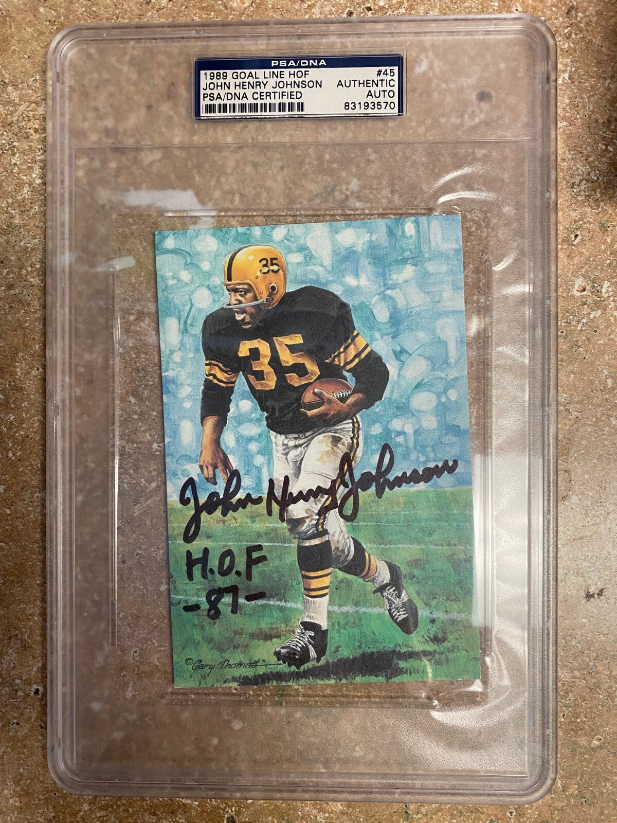 1989 GOAL LINE HOF 87 JOHN HENRY JOHNSON STEELERS 49ER SIGNED AUTOGRAPH PSA AUTH