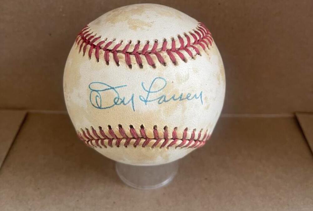 DON LARSEN NY YANKEES SIGNED AUTO VINTAGE A.L. BASEBALL BECKETT AUTH