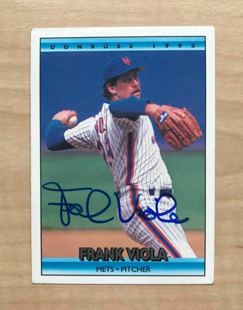 FRANK VIOLA NEW YORK METS SIGNED AUTOGRAPHED 1992 DONRUSS CARD #498 W/COA
