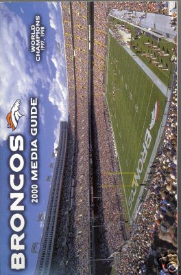 DENVER BRONCOS 2000 MEDIA GUIDE NFL