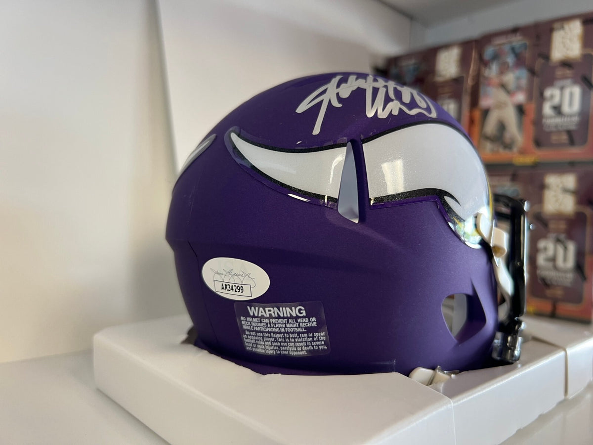 ADRIAN PETERSON MINNESOTA VIKINGS SIGNED AUTOGRAPHED SPEED MINI HELMET BECKETT
