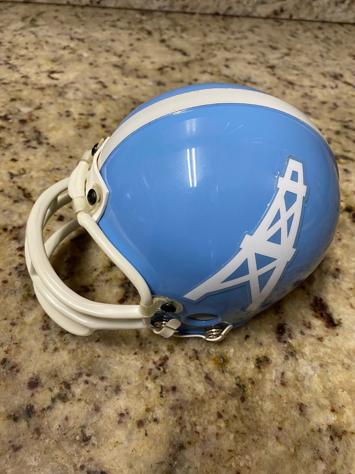 NFL HOUSTON OILERS THROWBACK TEAM LOGO RIDDELL MINI HELMET UNSIGNED RARE