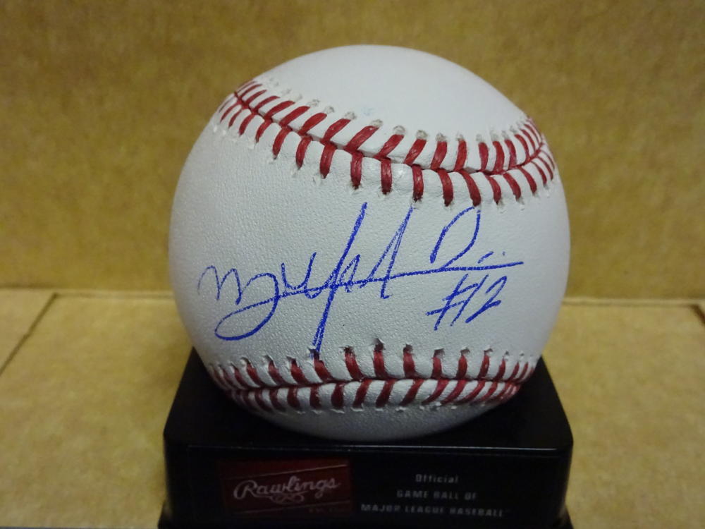 MICHAEL DELEON TEXAS RANGERS SIGNED AUTOGRAPHED M.L BASEBALL W/COA