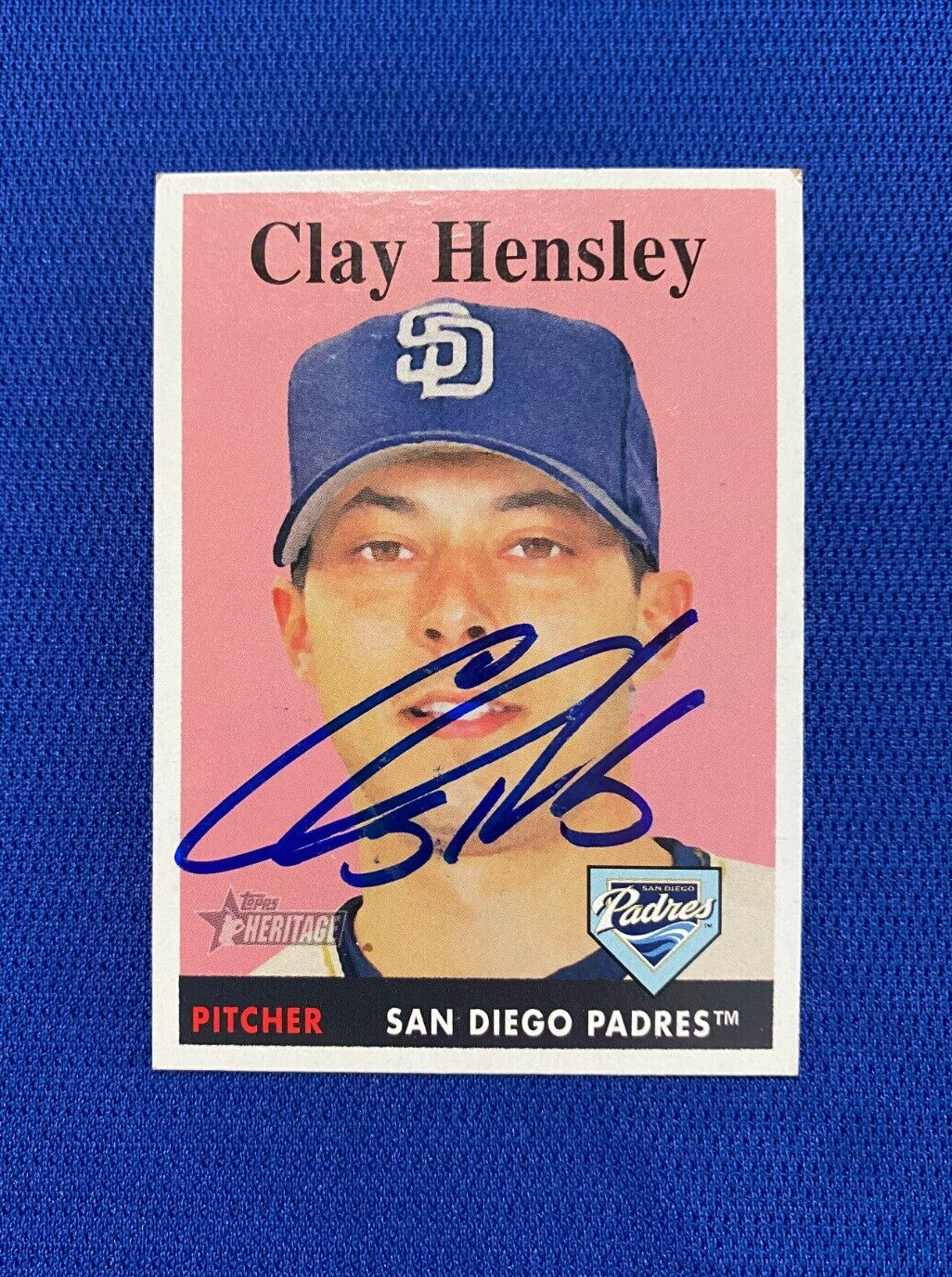 2007 TOPPS HERITAGE CLAY HENSLEY SAN DIEGO PADRES SIGNED AUTO CARD #380 COA