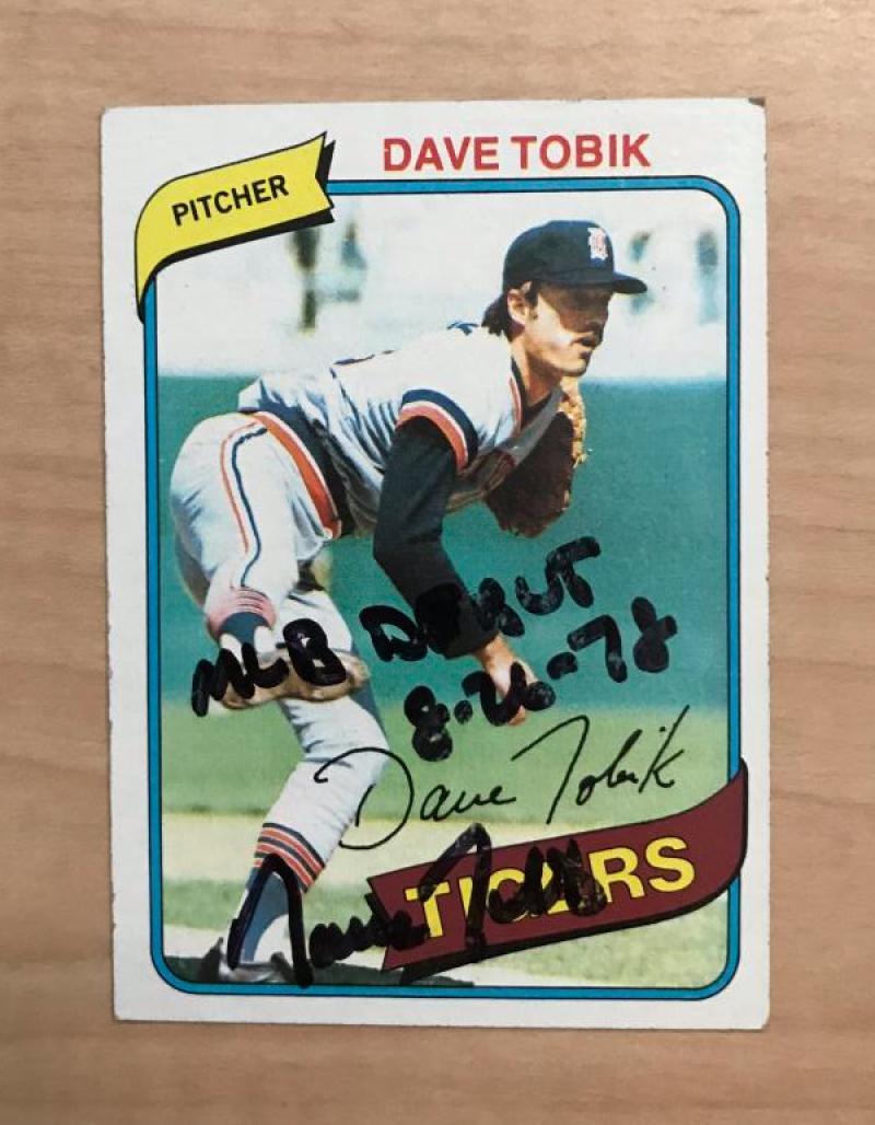 DAVE TOBIK DETROIT TIGERS SIGNED AUTOGRAPHED 1980 TOPPS CARD #269 W/COA
