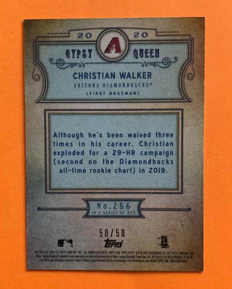 2020 GYPSY QUEEN BLACK & WHITE CHRISTIAN WALKER 50/50 DIAMONDBACKS 