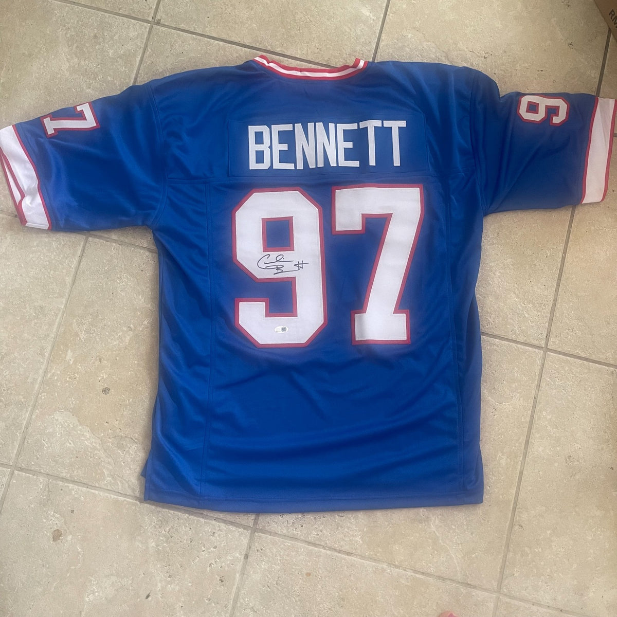 CORNELIUS BENNETT BILLS SIGNED AUTO CUSTOM JERSEY JSA WITNESS