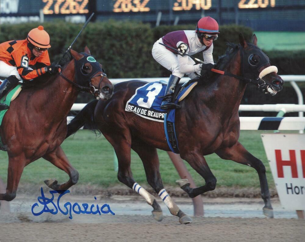 ALAN GARCIA JOCKEY SIGNED AUTOGRAPHED 8X10 PHOTO W/ COA