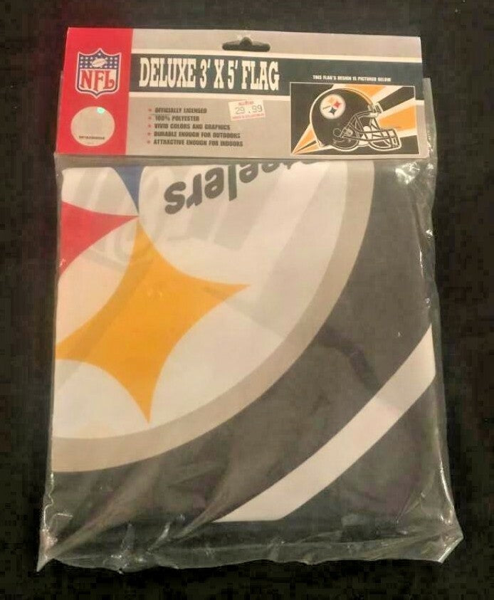 PITTSBURGH STEELERS NFL DELUXE  3X5 FLAG NEW IN PACKAGE