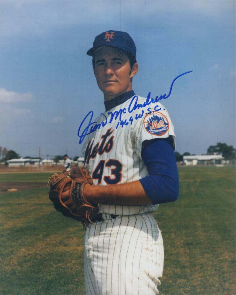 JIM MCANDREW METS 1969 W.S.C. SIGNED AUTOGRAPHED 8X10 PHOTO W/ COA