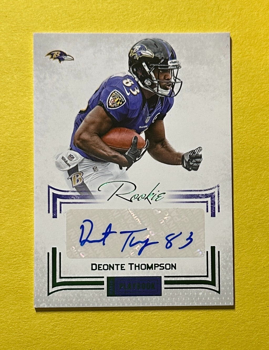 2013 PANINI PLAYBOOK DEONTE THOMPSON ROOKIE AUTO SSP /5 #103 RAVENS