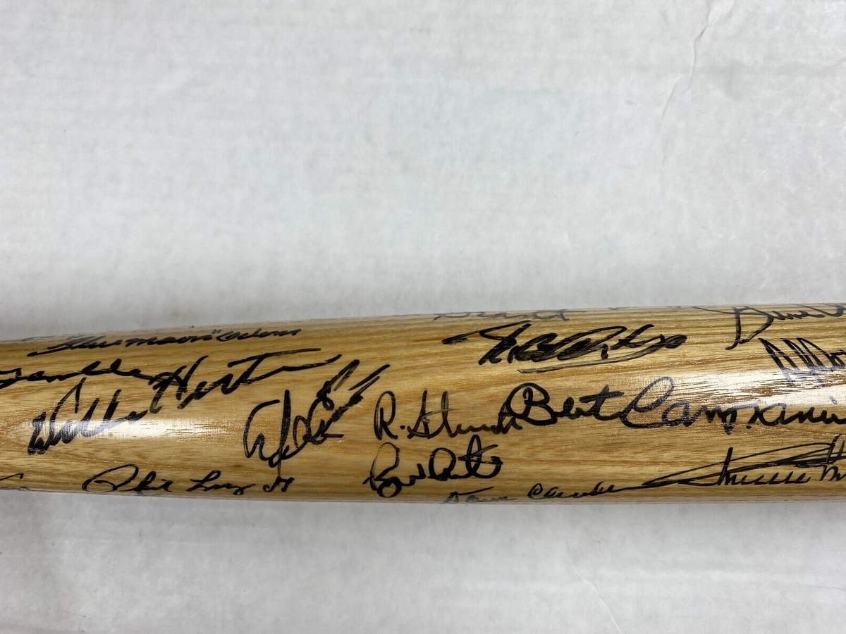 MLB LEGENDS SIGNED JOE DIMAGGIO CHILDRENS HOSPITAL BAT W/COA AL DOWNING +++ A