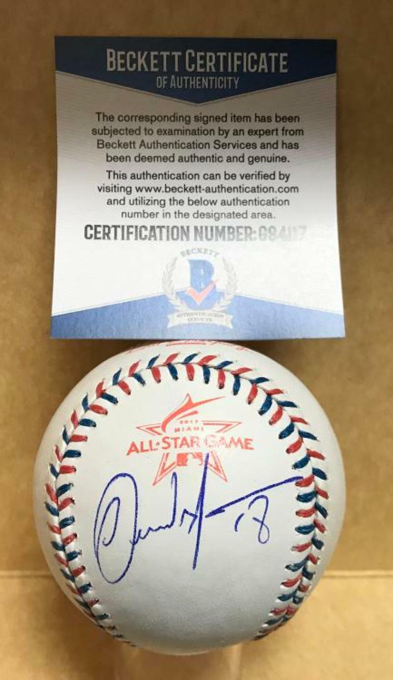 CARLOS MARTINEZ #18 CARDINALS SIGNED 2017 ALL STAR BASEBALL BECKETT G94117