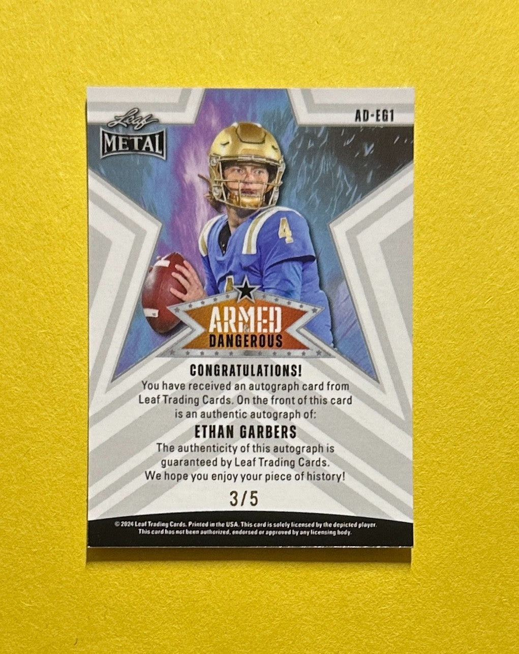 2024 LEAF METAL ETHAN GARBERS ARMED AND DANGEROUS AUTO /5 #AD-EG1