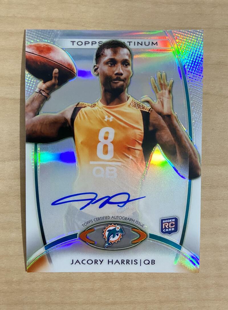 JACORY HARRIS MIAMI DOLPHINS SIGNED AUTOGRAPHED 2012 TOPPS PLATINUM CARD #161