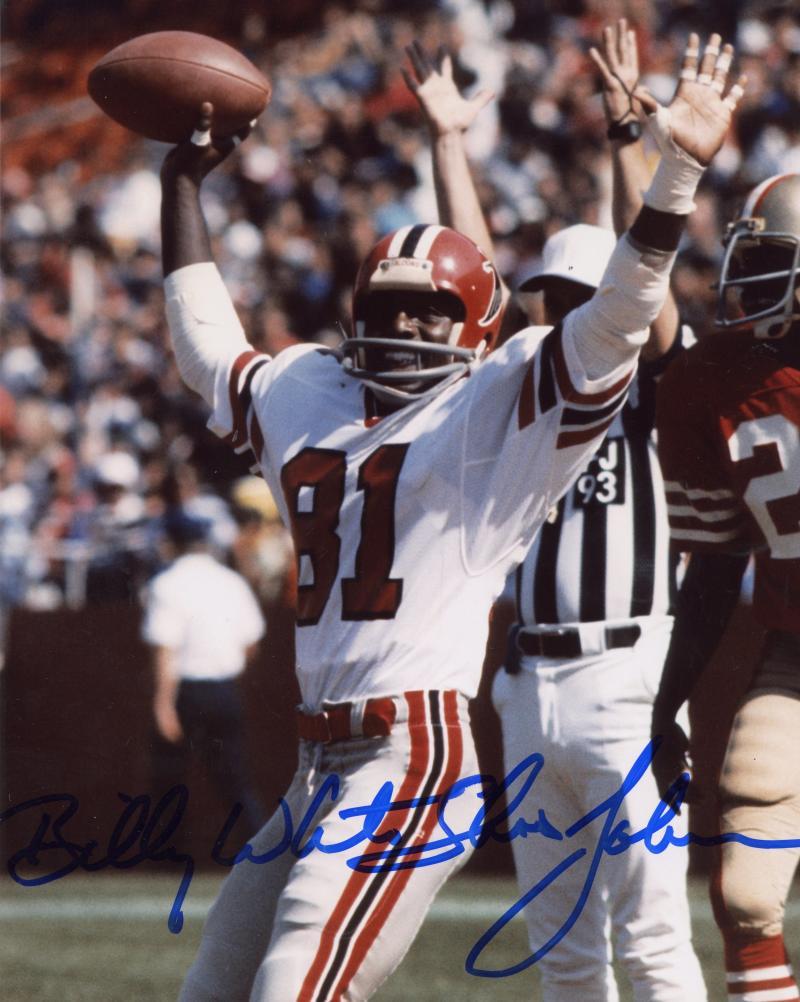BILLY WHITES JOHNSON ATLANTA FALCONS SIGNED TOUCHDOWN 8X10 PHOTO W/COA 