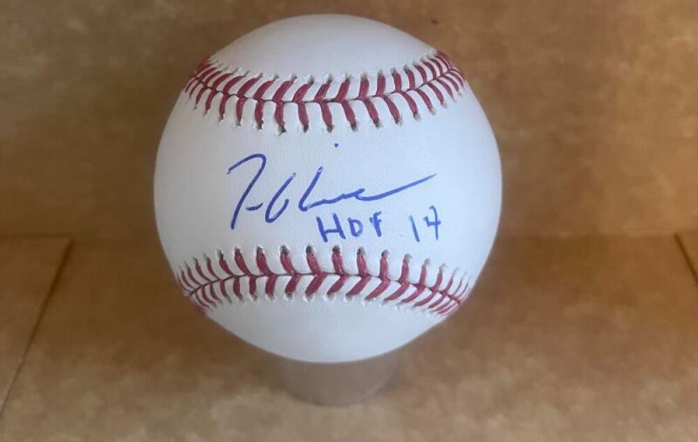 TOM GLAVE HOF 14 SIGNED AUTO M.L. BASEBALL BECKETT AUTH
