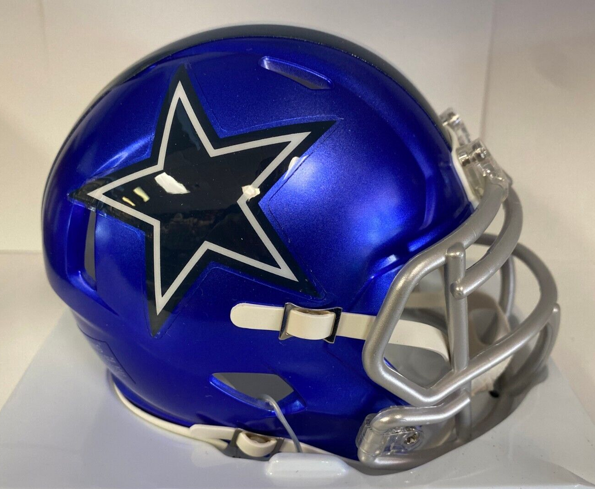 NFL FOOTBALL DALLAS COWBOYS FLASH TEAM LOGO MINI HELMET UNSIGNED