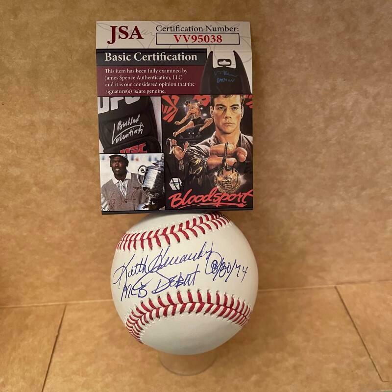 KEITH HERNANDEZ MLB DEBUT 8/30/74 SIGNED AUTOGRAPHED ML BASEBALL  JSA VV95038