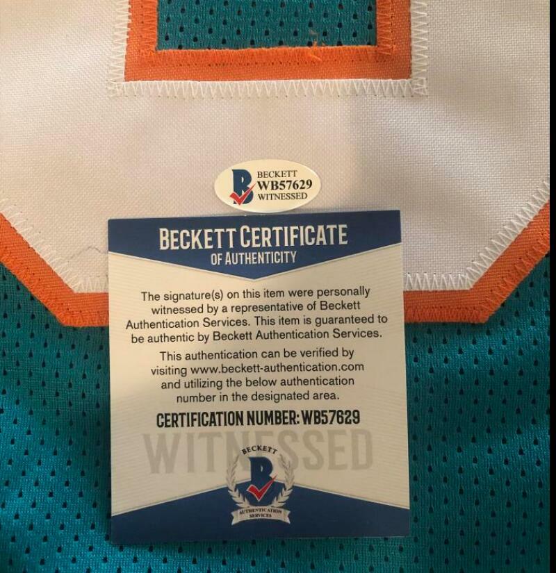 LARRY LITTLE HOF 93 SIGNED AUTOGRAPHED TEAL JERSEY BECKETT WB57629