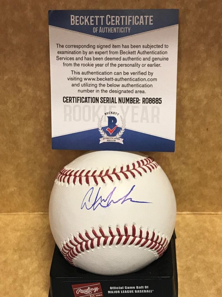 AUSTIN MEADOWS DETROIT TIGERS  ROOKIE YEAR SIGNED ML  BASEBALL BECKETT R08685