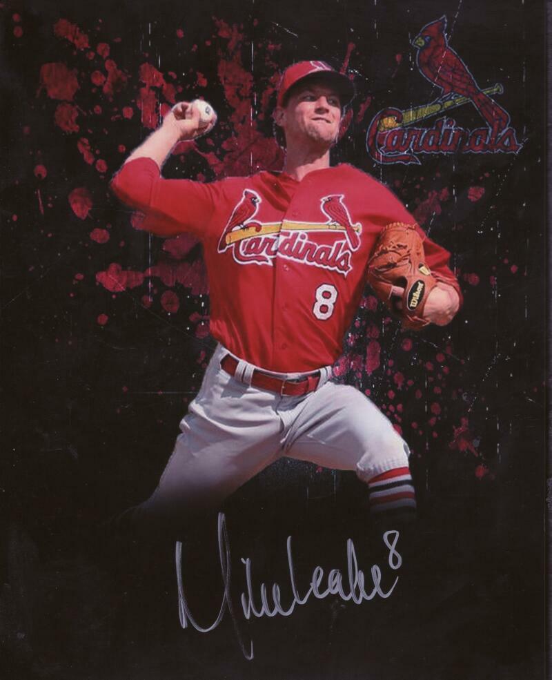 MIKE LEAKE ST. LOUIS CARDINALS EDIT SIGNED AUTOGRAPHED 8X10 PHOTO W/ COA