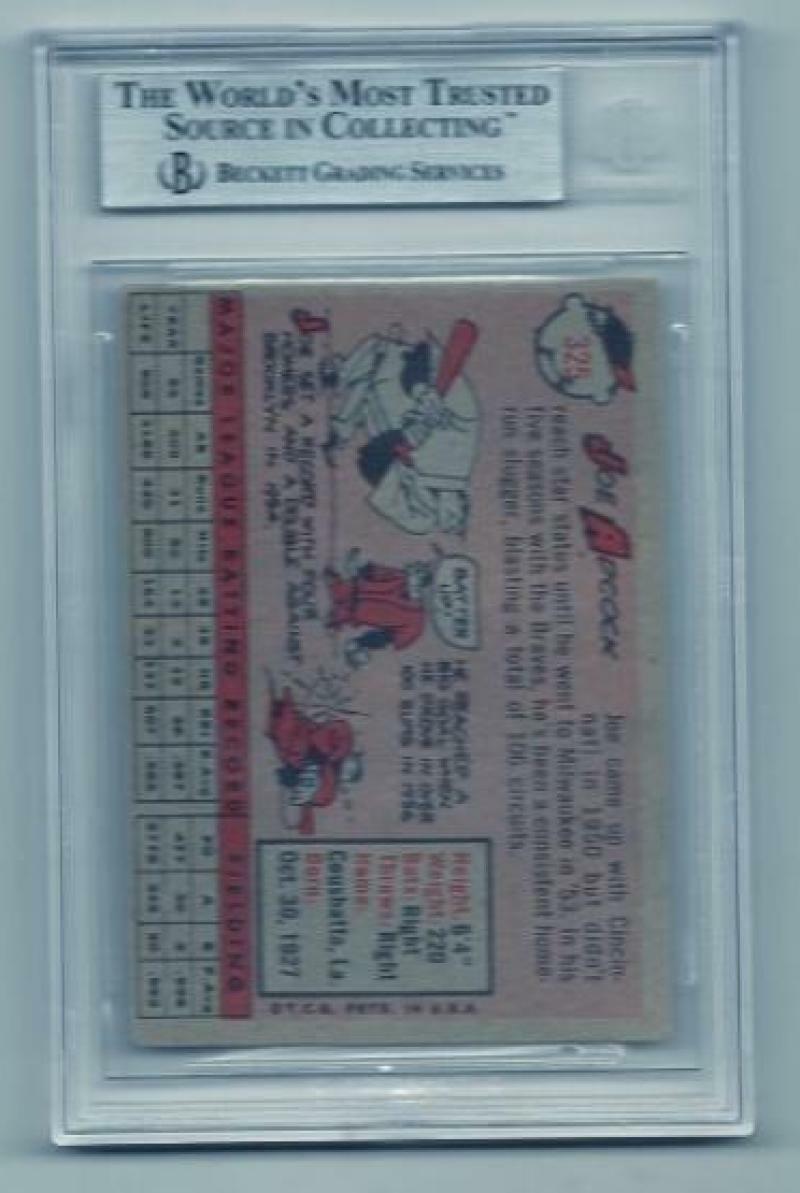 1958 TOPPS JOE ADCOCK BRAVES VINTAGE SIGNED CARD BECKETT AUTHENTIC AUTOGRAPH