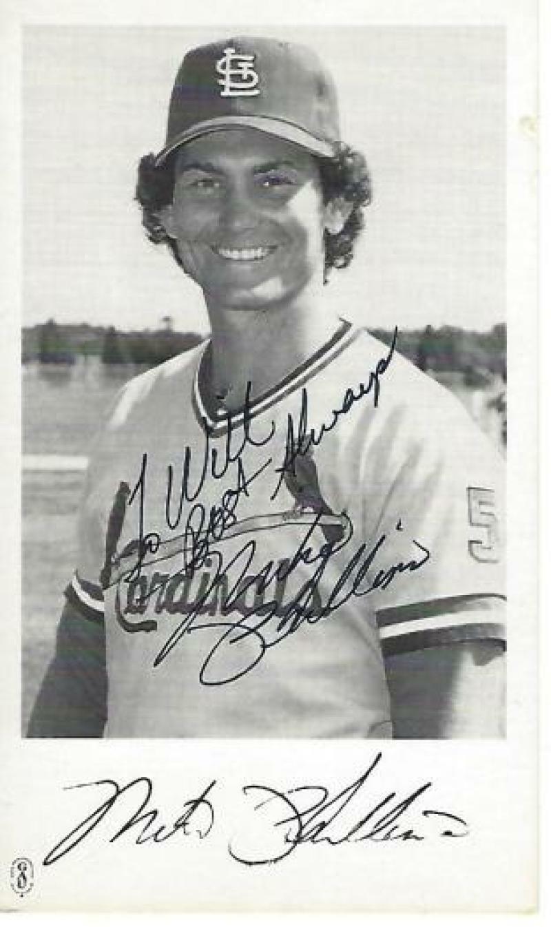 JOHNNY BUCHA ST. LOUIS CARDINALS SIGNED PERSONALIZED 3X5 POST CARD W/ COA