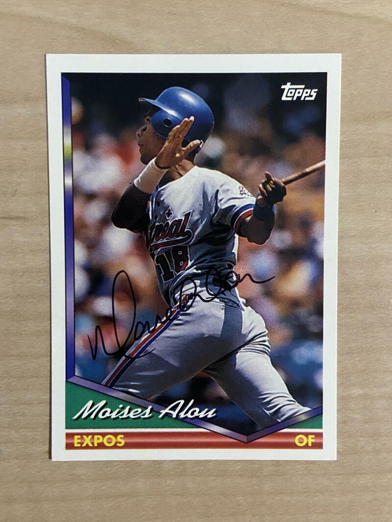 MOISES ALOU MONTREAL EXPOS SIGNED AUTOGRAPHED 1994 TOPPS CARD #50 W/COA
