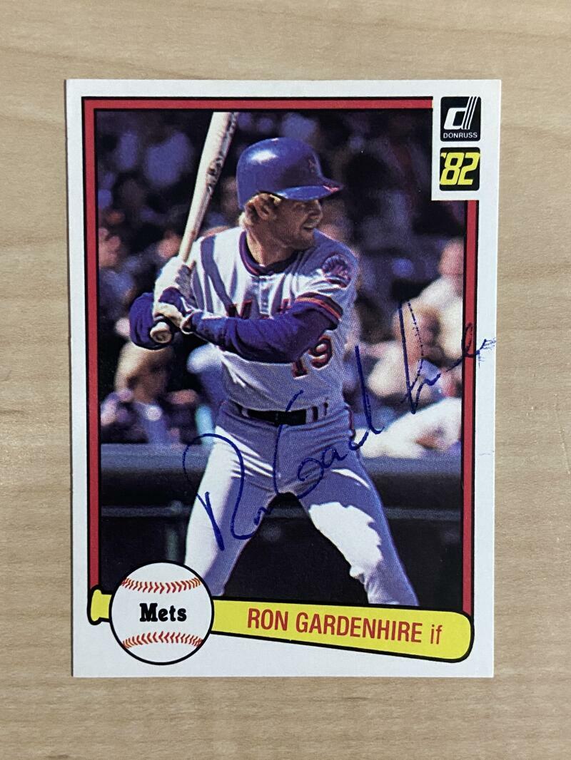 RON GARDENHIRE NEW YORK METS SIGNED AUTOGRAPHED 1982 DONRUSS CARD #649 W/COA