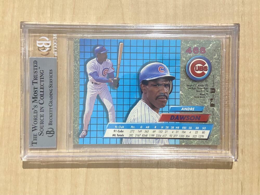 1992 ULTRA ANDRE DAWSON #468 CUBS SIGNED CARD BECKETT AUTHENTIC AUTO