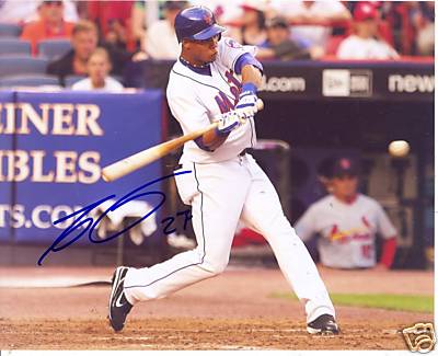 CARLOS GOMEZ NEW YORK METS SIGNED 8X10 PHOTO W/COA