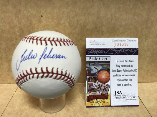 JULIO TEHERAN ATLANTA BRAVES SIGNED M.L. BASEBALL JSA J01016
