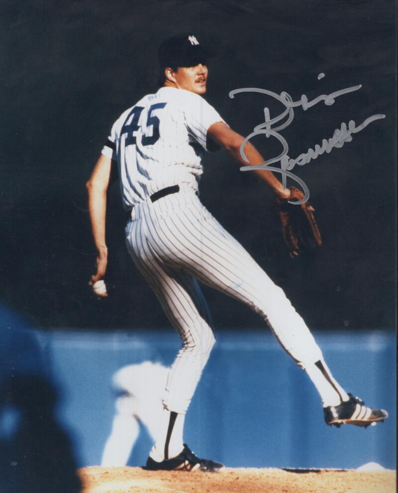 DENNIS RASMUSSEN  NEW YORK YANKEES  SIGNED AUTOGRAPHED  8X10 PHOTO W/ COA