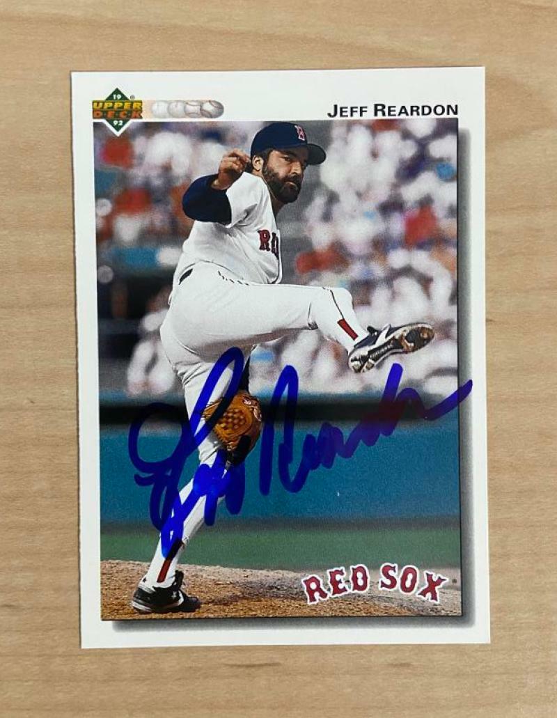 JEFF REARDON BOSTON RED SOX SIGNED AUTOGRAPHED 1992 UPPER DECK CARD #501 W/COA 