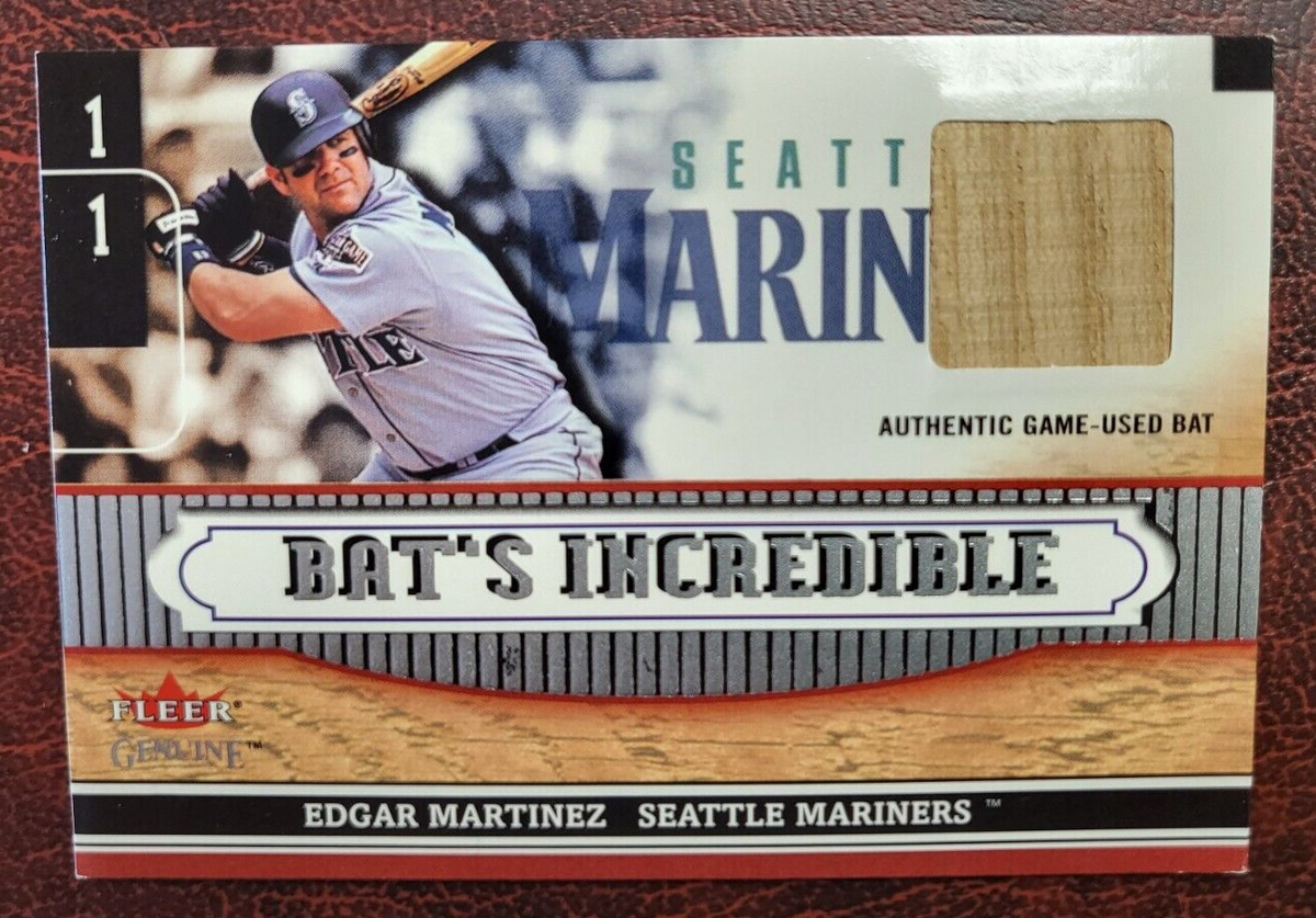 2002 FLEER GENUINE BATS INCREDIBLE EDGAR MARTINEZ BAT RELIC BASEBALL CARD