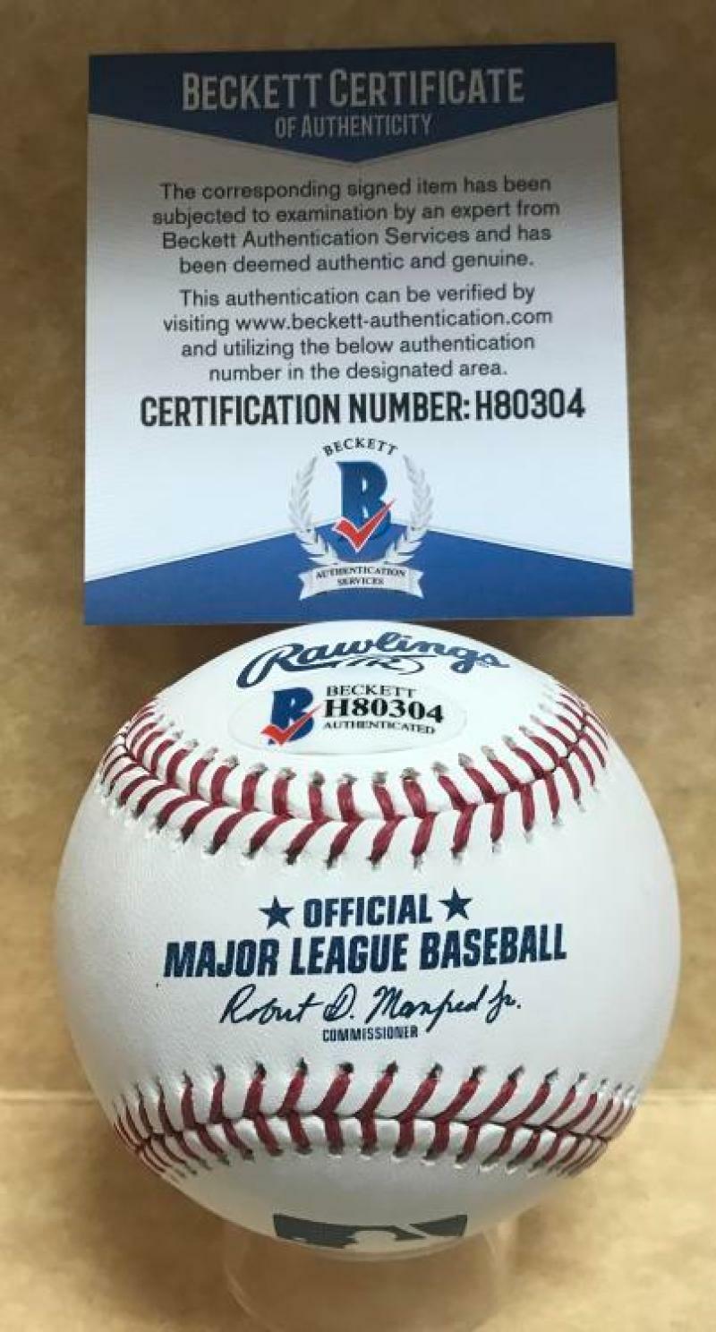 JORDAN HOLLOWAY MIAMI MARLINS SIGNED M.L. BASEBALL BECKETT H80304