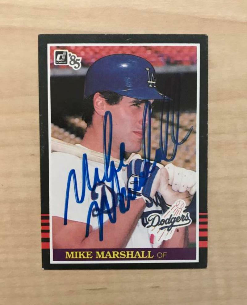 MIKE MARSHALL LOS ANGELES DODGERS SIGNED AUTOGRAPHED 1985 DONRUSS CARD#296 W/COA